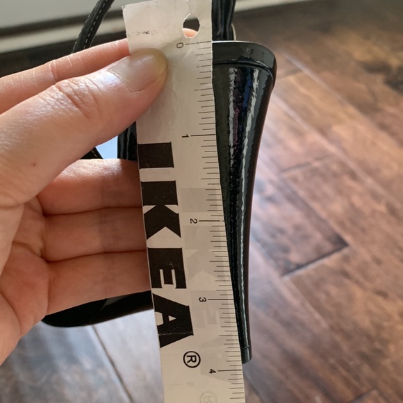 LOFT Christina Black Leather Platform Peep Toe Slingback Heels Size 6.5 - Picture 14 of 16